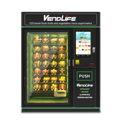 Lcd Screen Fresh Food Vending Machines 60HZ 660kg Gross Weight